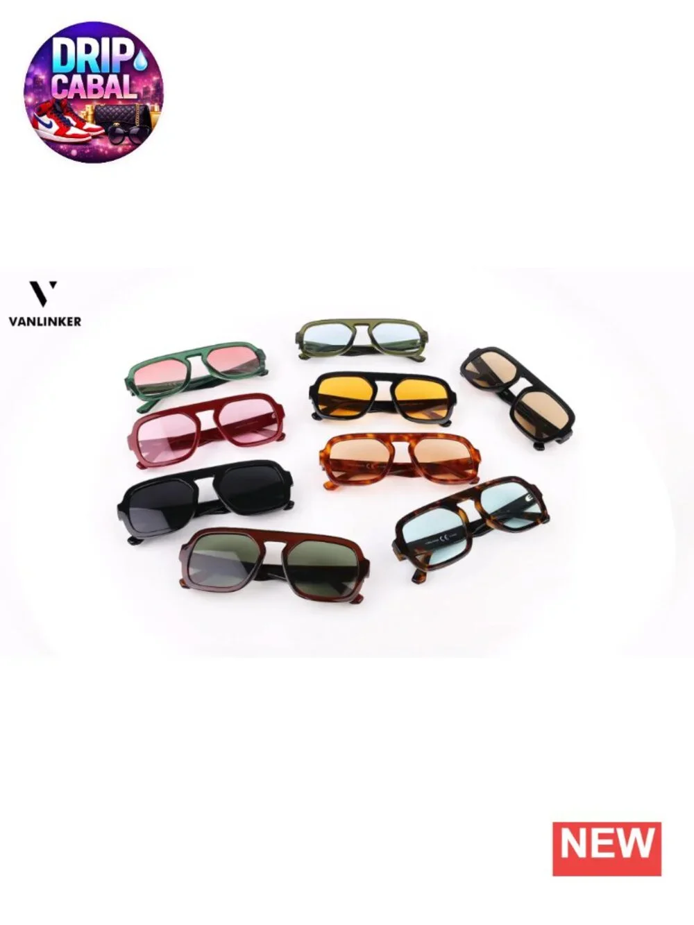 Retro Square Aviator Sunglasses UV400 Protection Oversized Frame